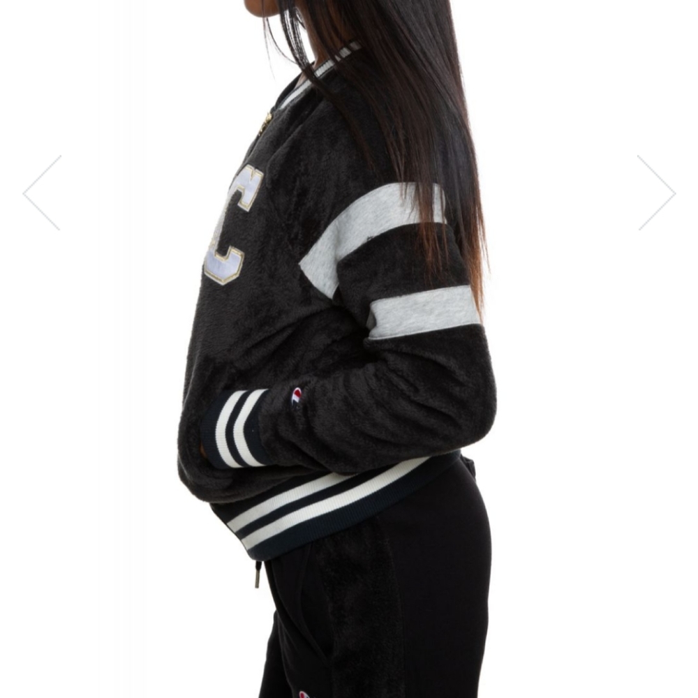 Champion Super Fleece Faux Fur Letterman - Picture 6 of 8